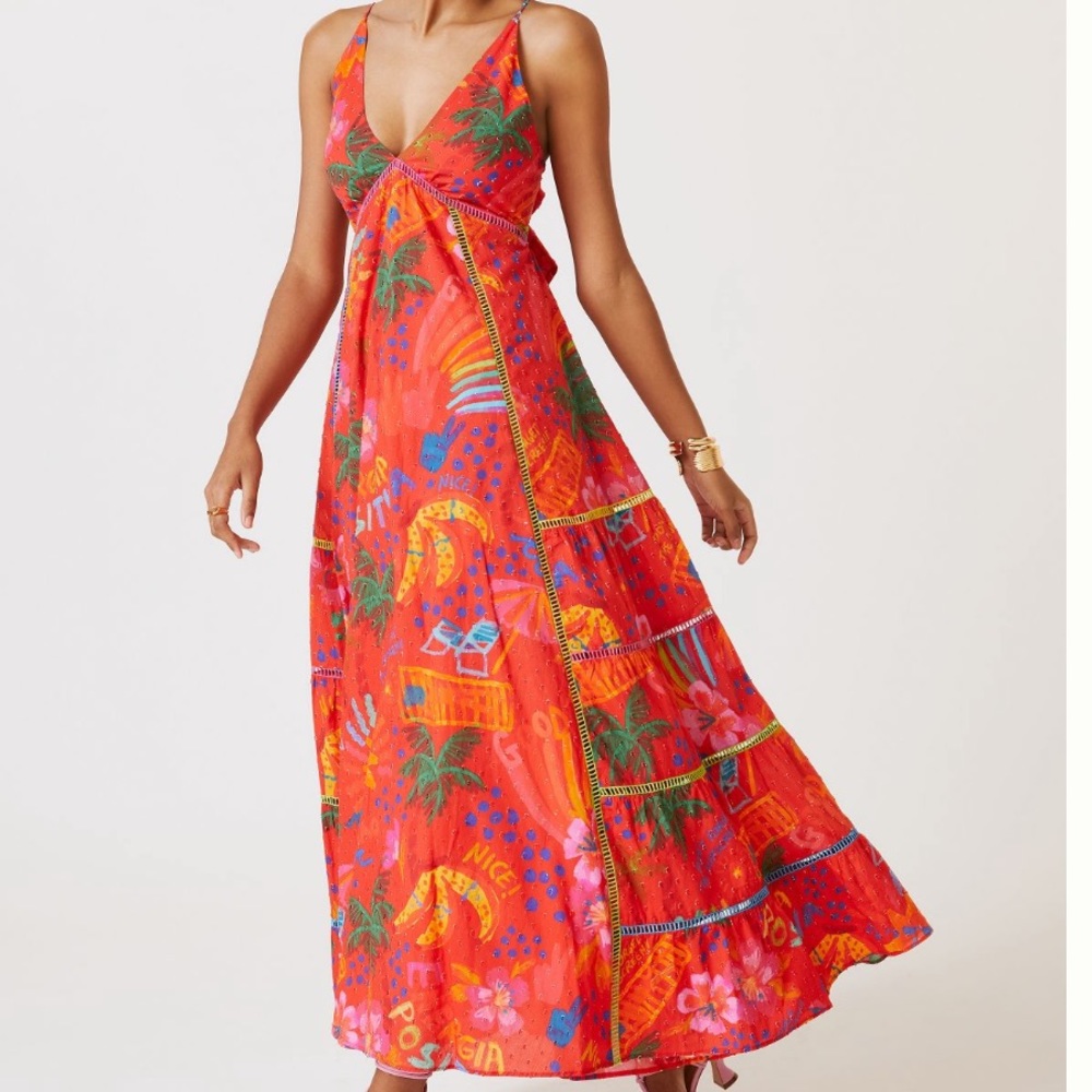 Farm rio printed sleeveless maxi dress - Picture 2 of 16